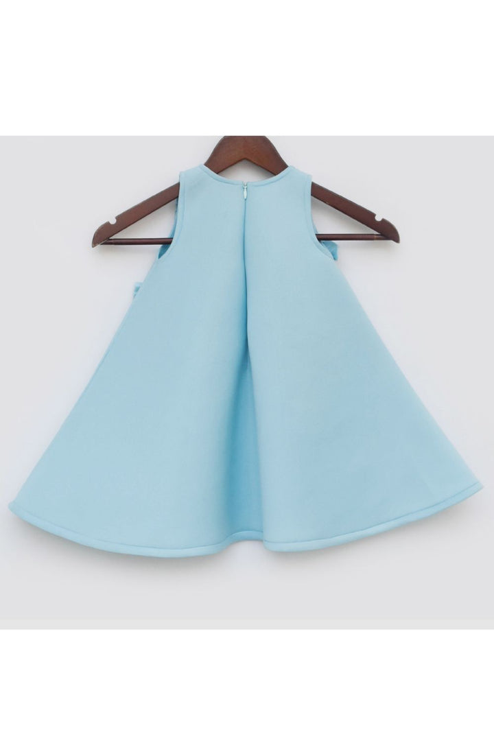 Blue A Line Lycra Dress