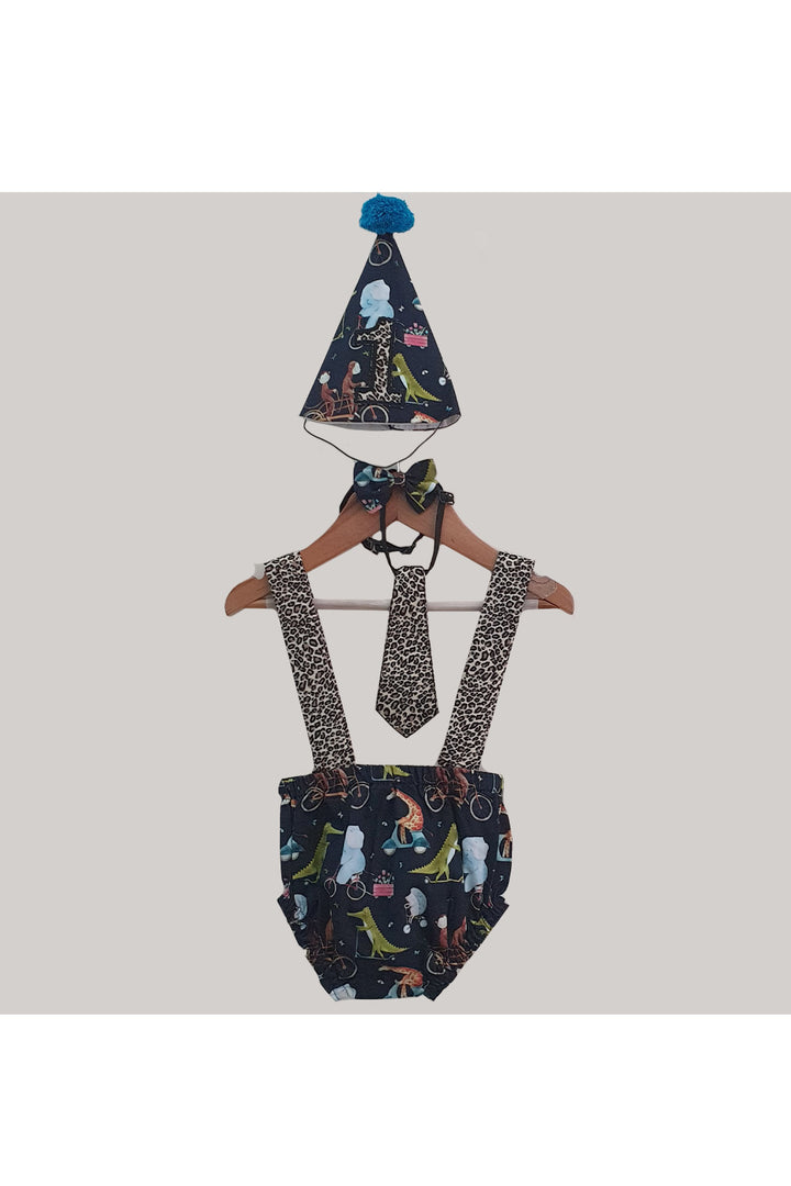 Black animal print cake smash outfit