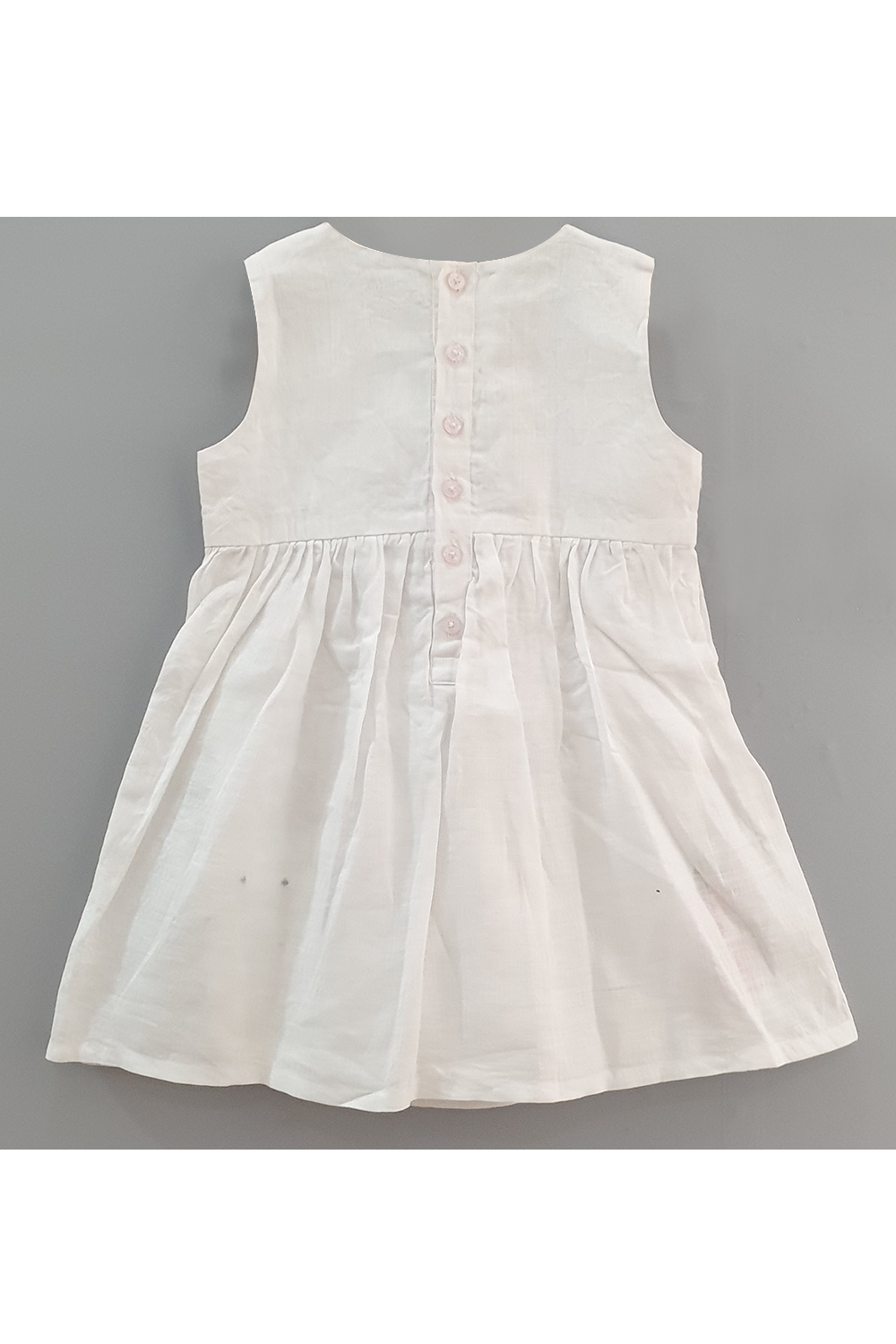 Hand painted roses white frock