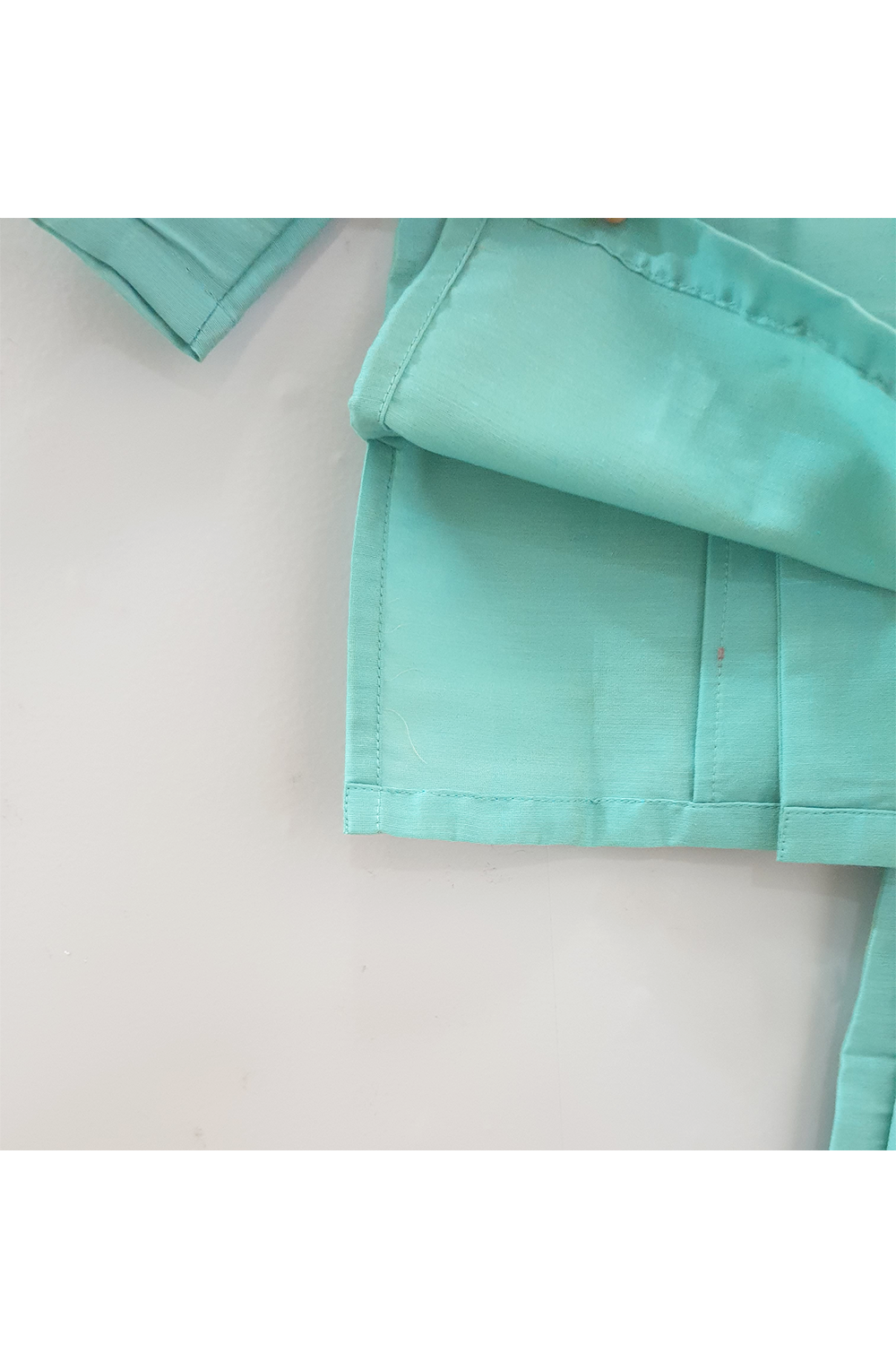 Sea green elephant printed crop top and frills pants