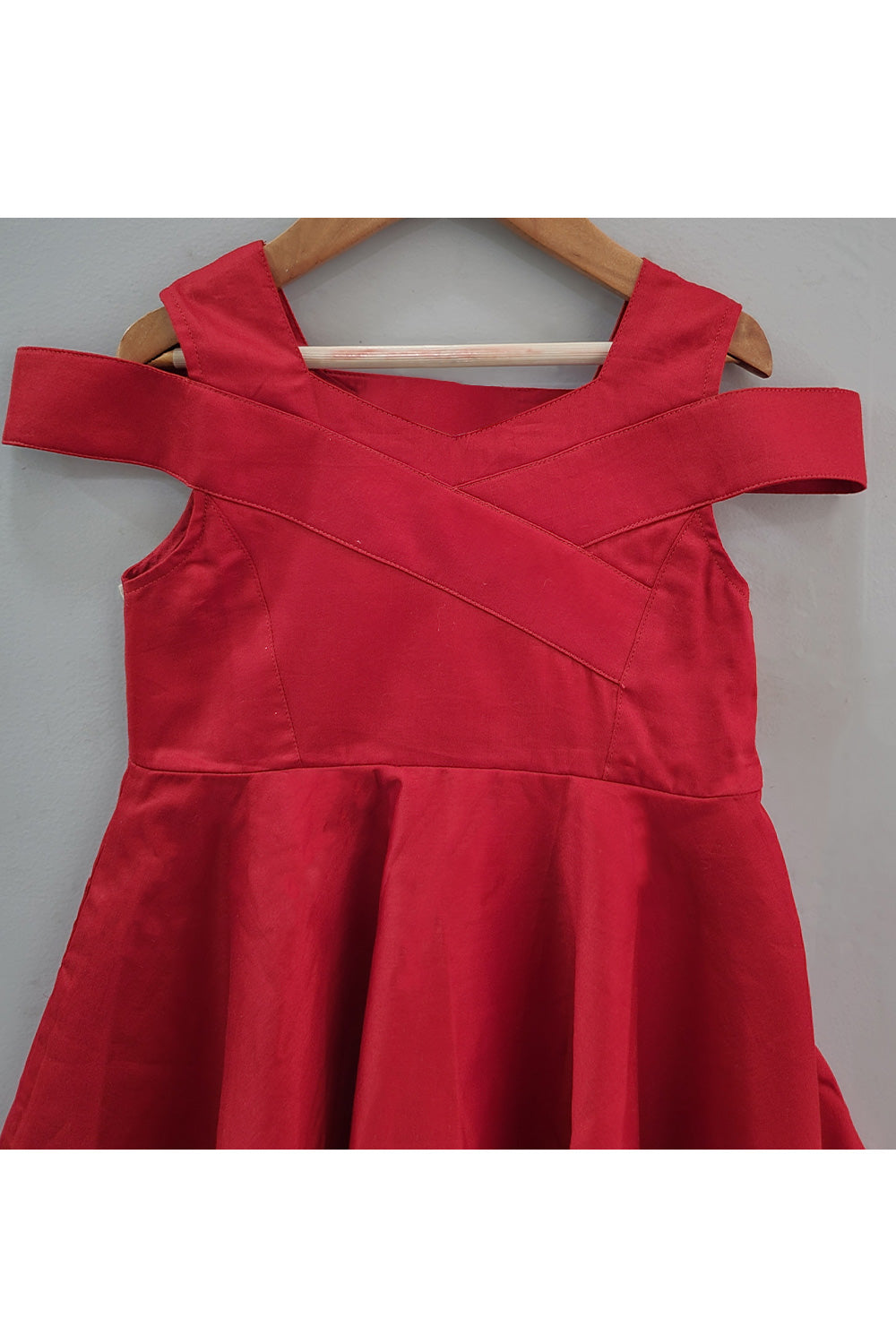 Red Cotton Sleeveless Dress