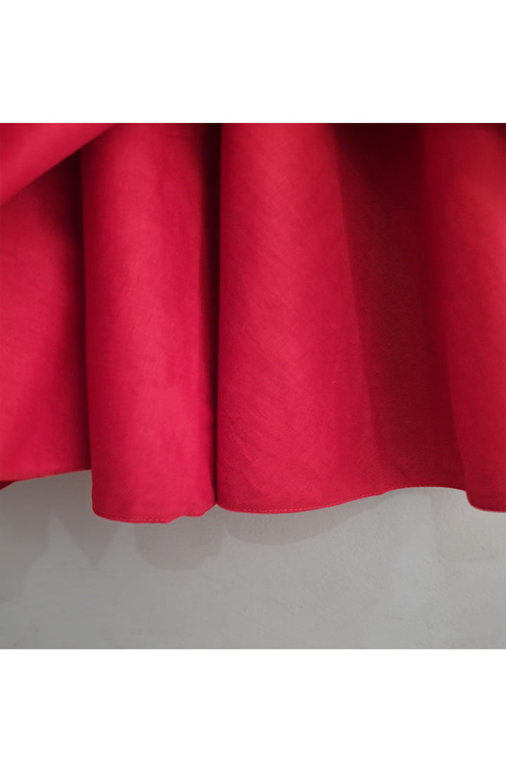 Red Cotton Sleeveless Dress