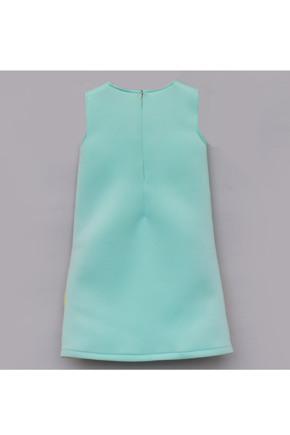 Sea green and lemon yellow lycra dress
