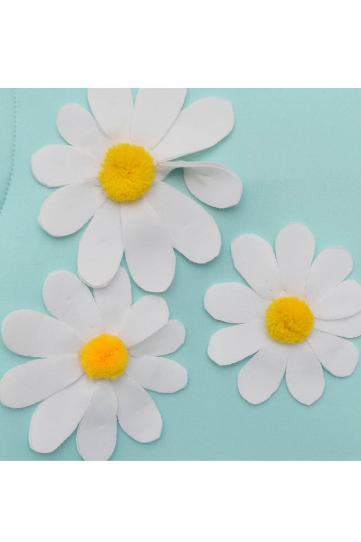 Sea green and lemon yellow lycra dress