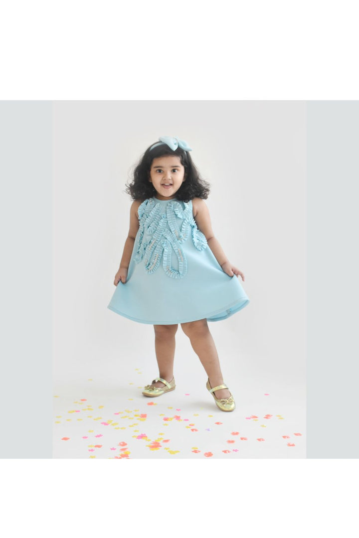 Blue A Line Lycra Dress