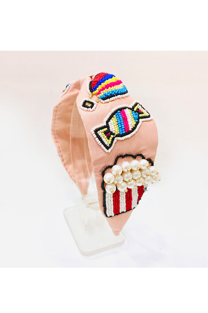 Peach Candy Embroidered Hairband