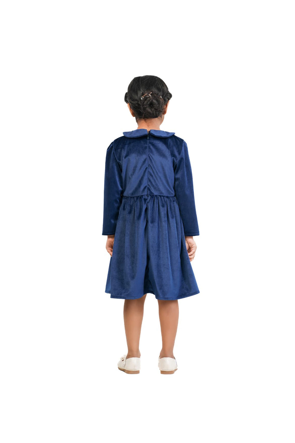 Velvet knee length party frock dress