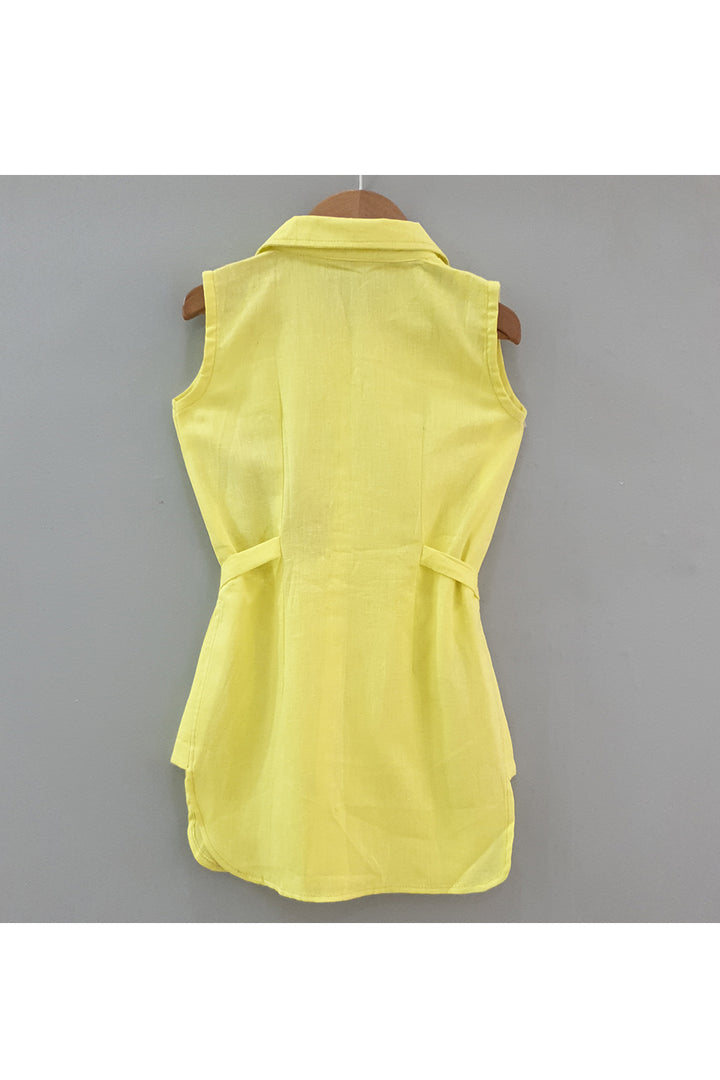 Yellow tom and jerry embroidered dress