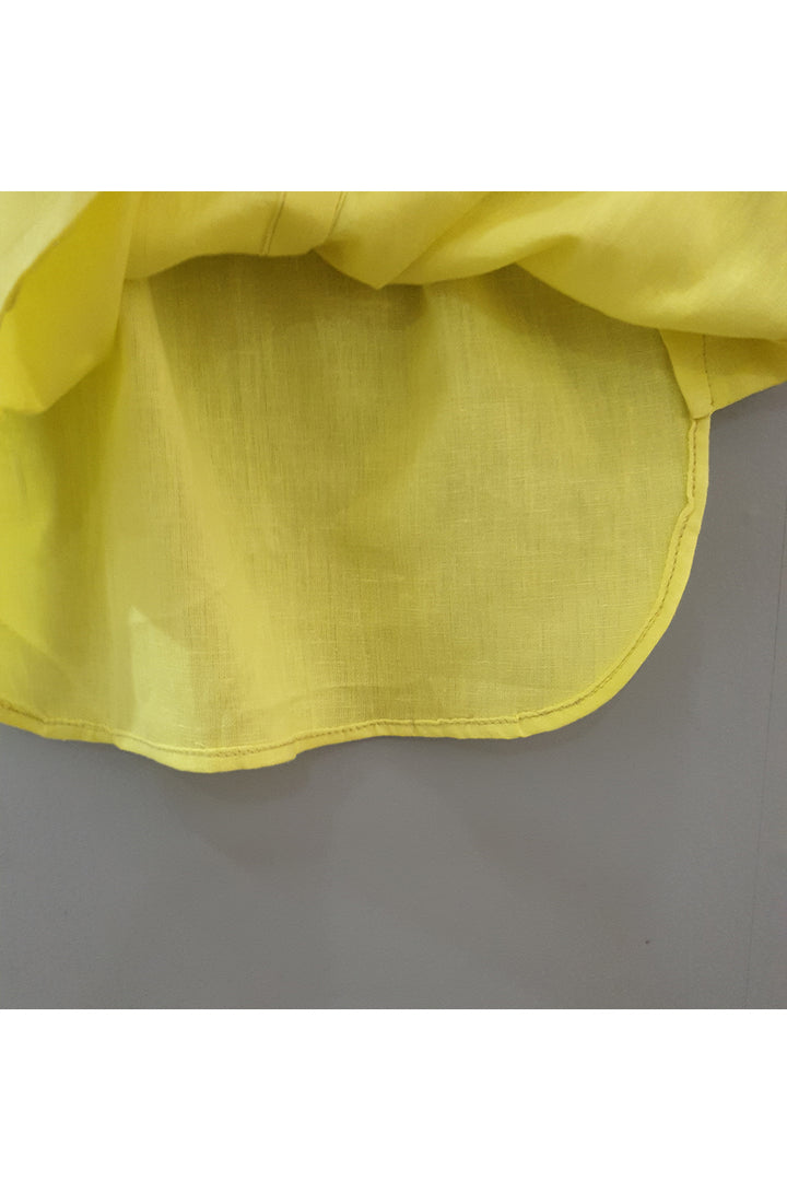 Yellow tom and jerry embroidered dress