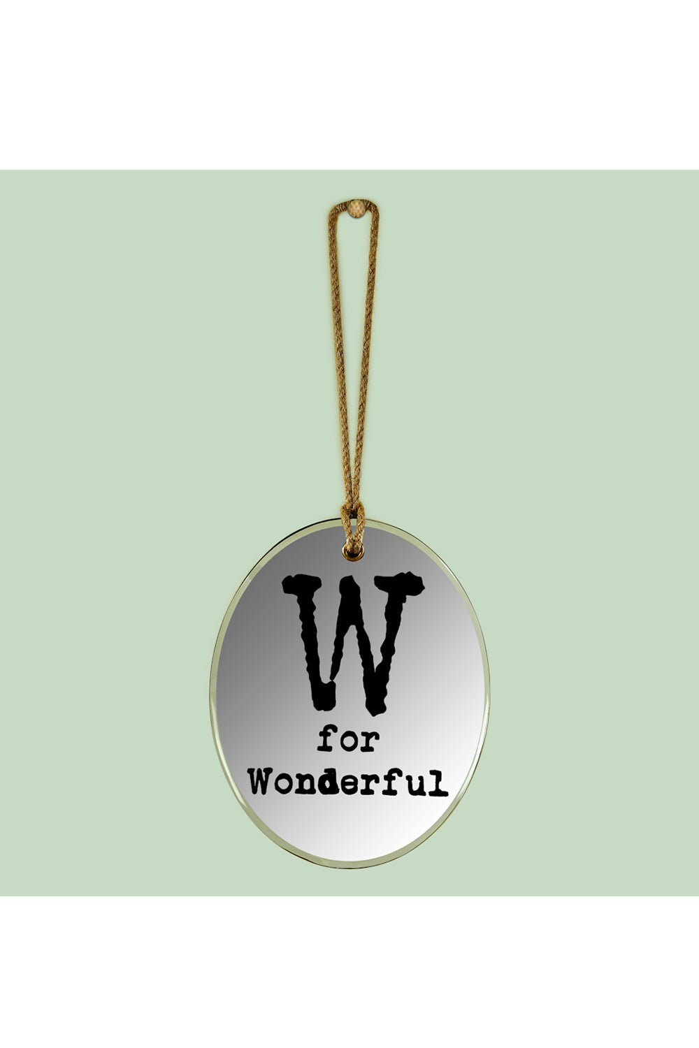W For Wonderful Oval Mirror Frame