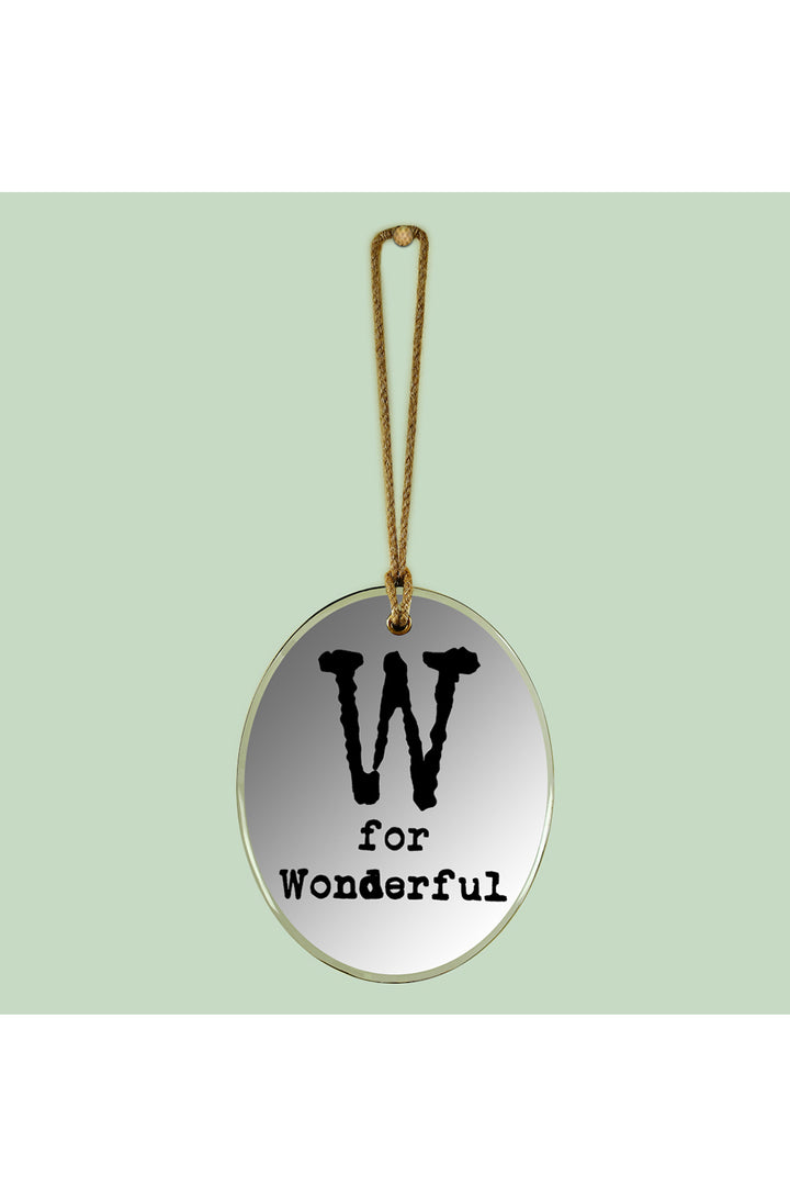 W For Wonderful Oval Mirror Frame