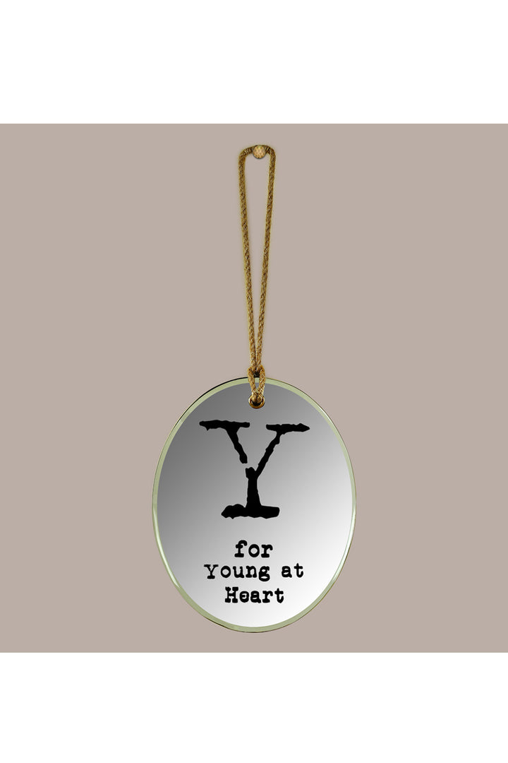 Y For Young At Heart Oval Mirror Frame