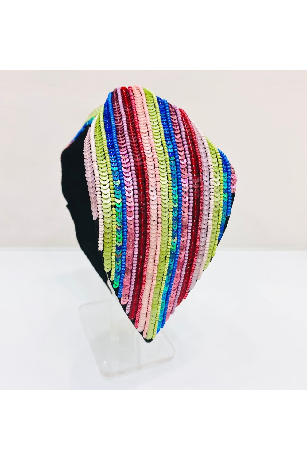 Black rainbow pure crepe hairband