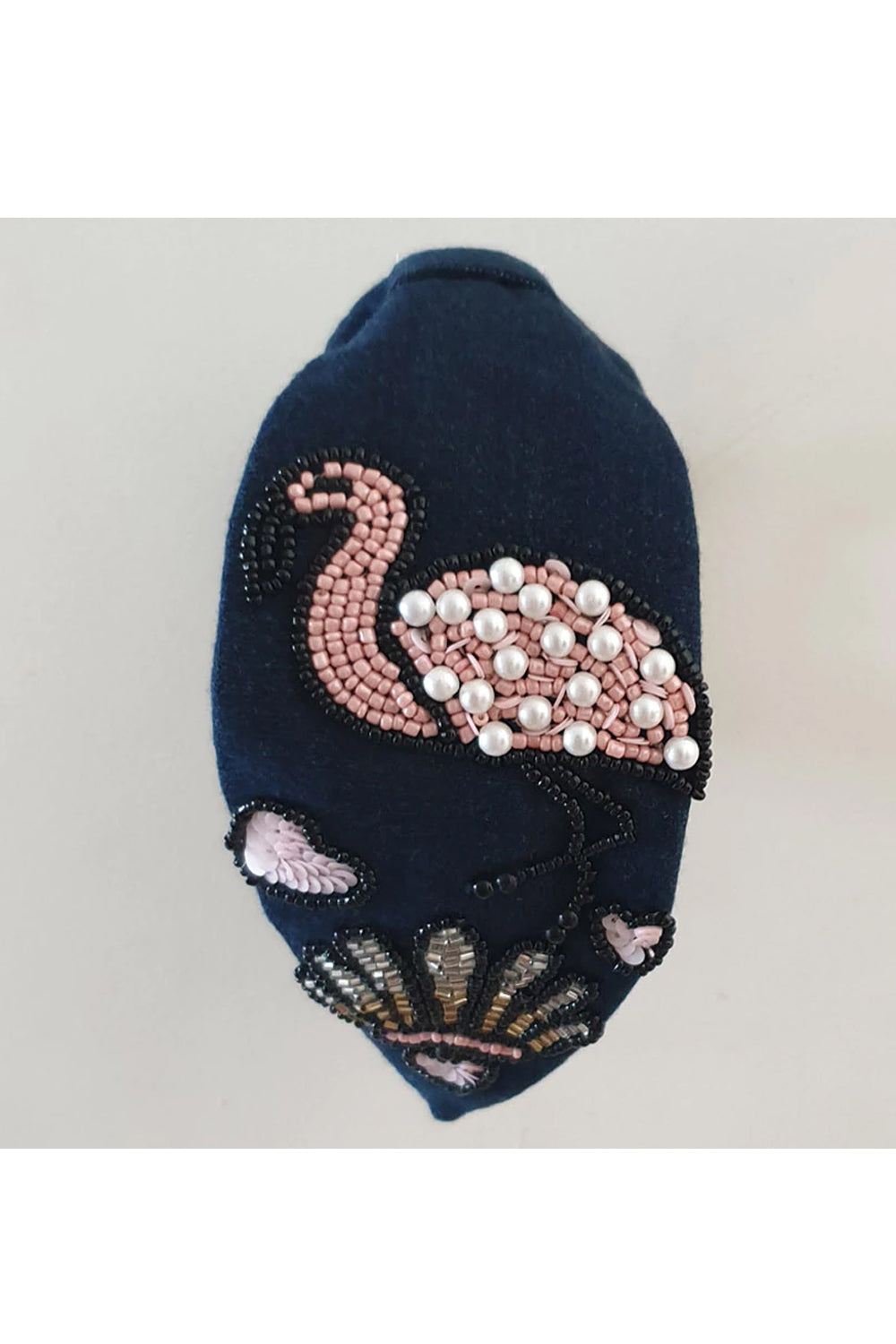 Navy blue denim hairband