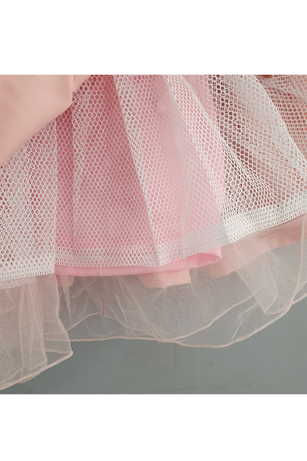 Peach Pearl Embroidered Pleated Dress