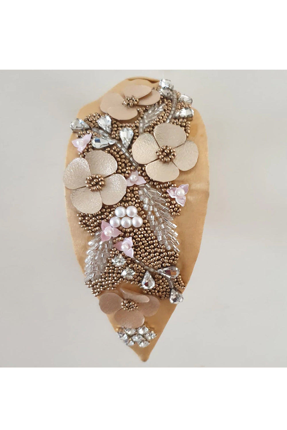 Golden satin silk hairband