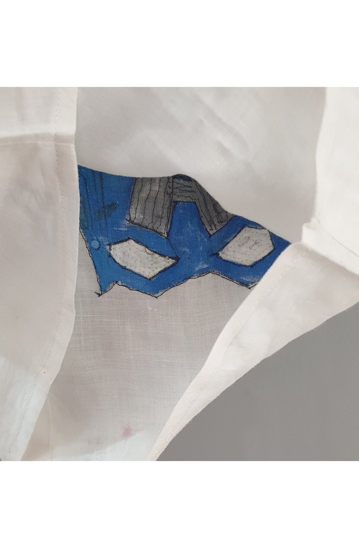 Hand painted marvel captain logo and mask white shirt