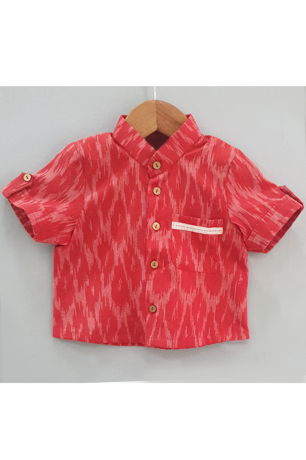 Red ikat printed shirt