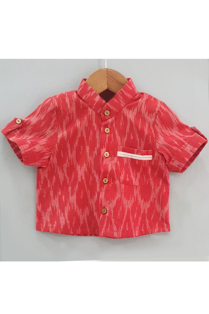 Red ikat printed shirt