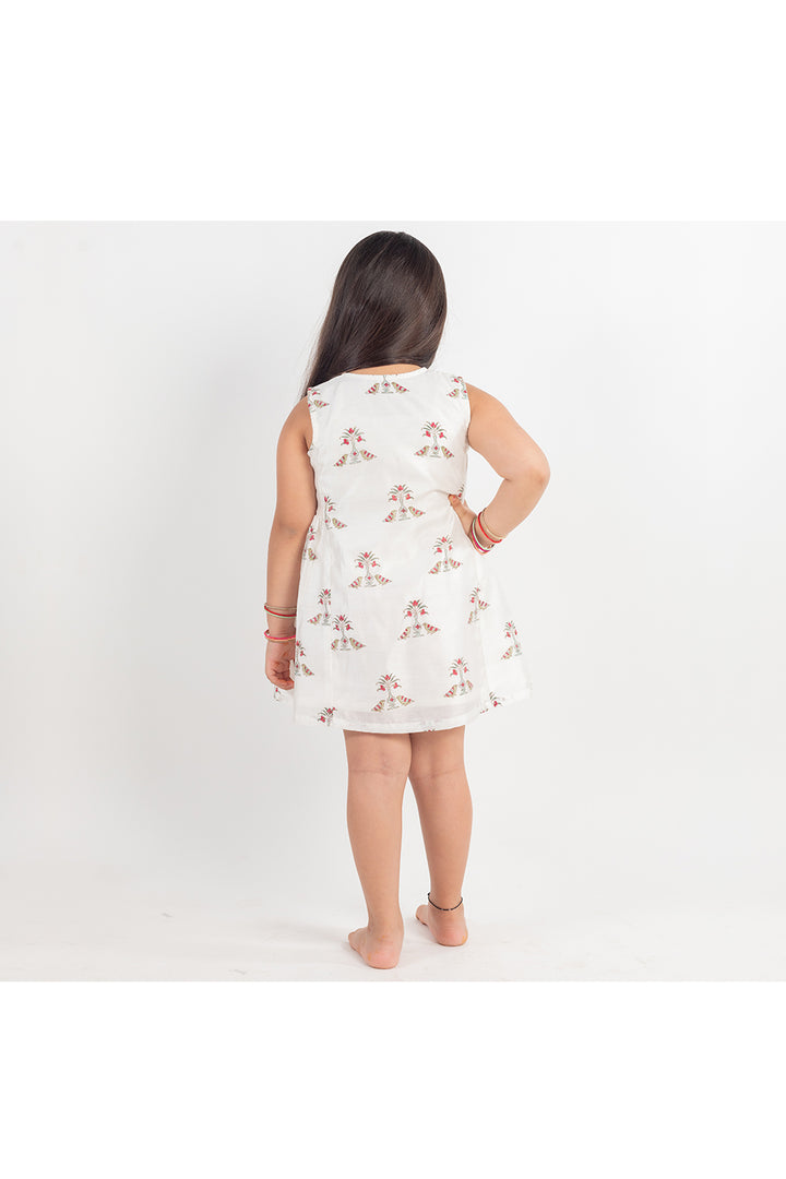 White Sequence Embroidered Angrakha Dress