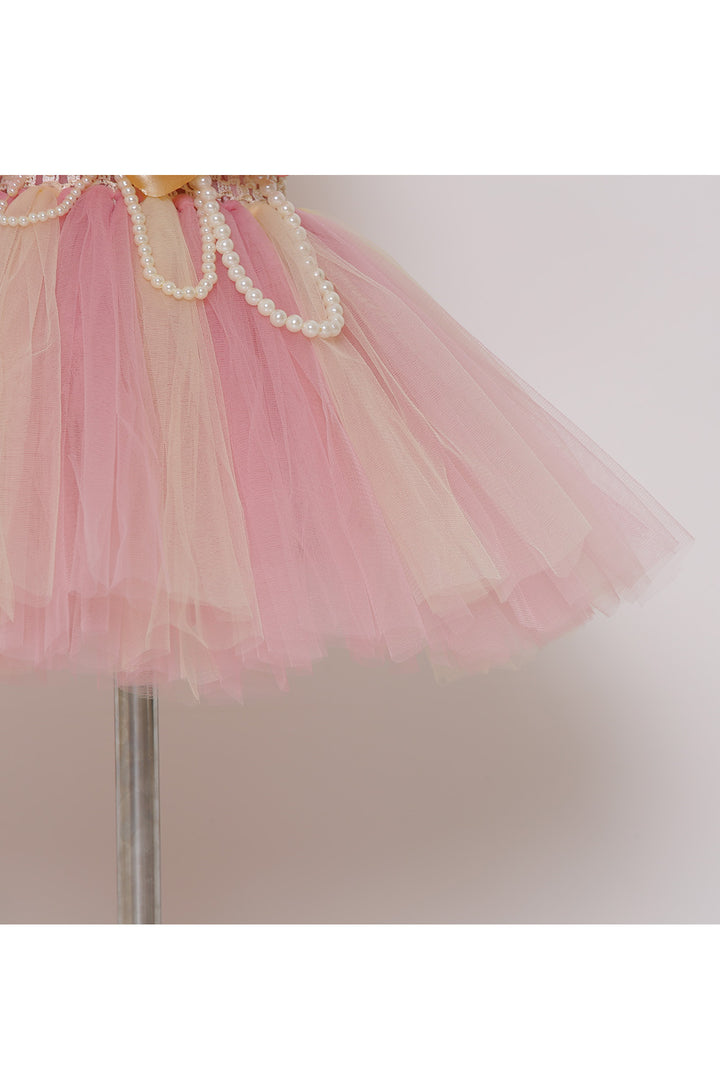 Blush pink knee length tutu dress