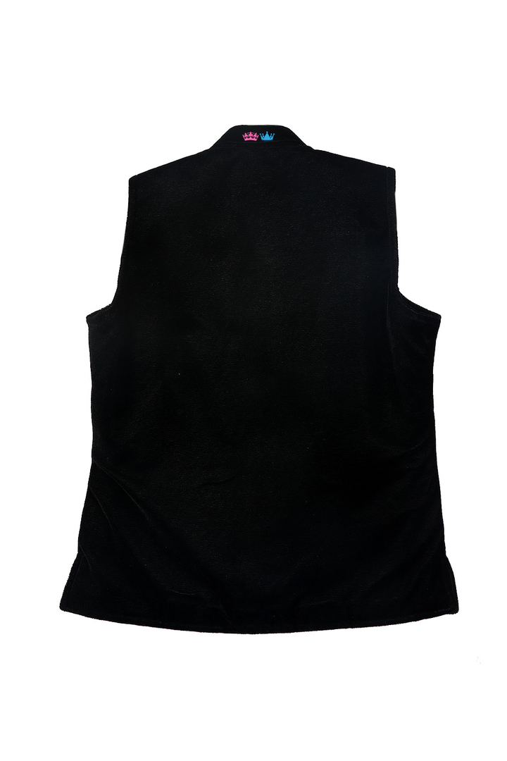 Parachute embroidered organic black velvet jacket