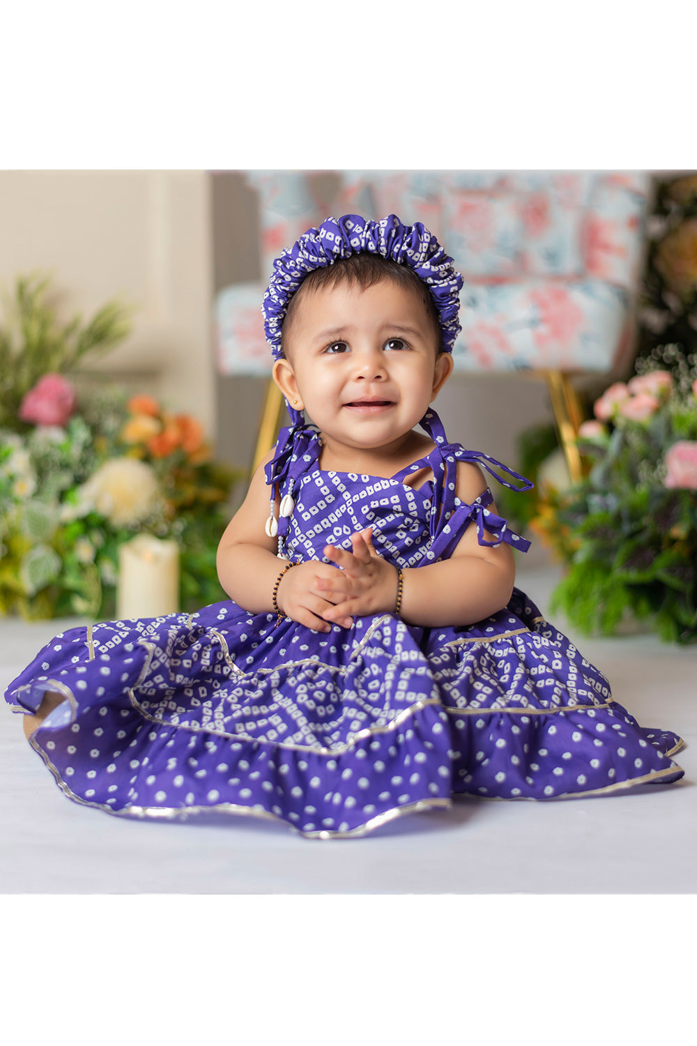 Bandhej Printed Muslin Dress