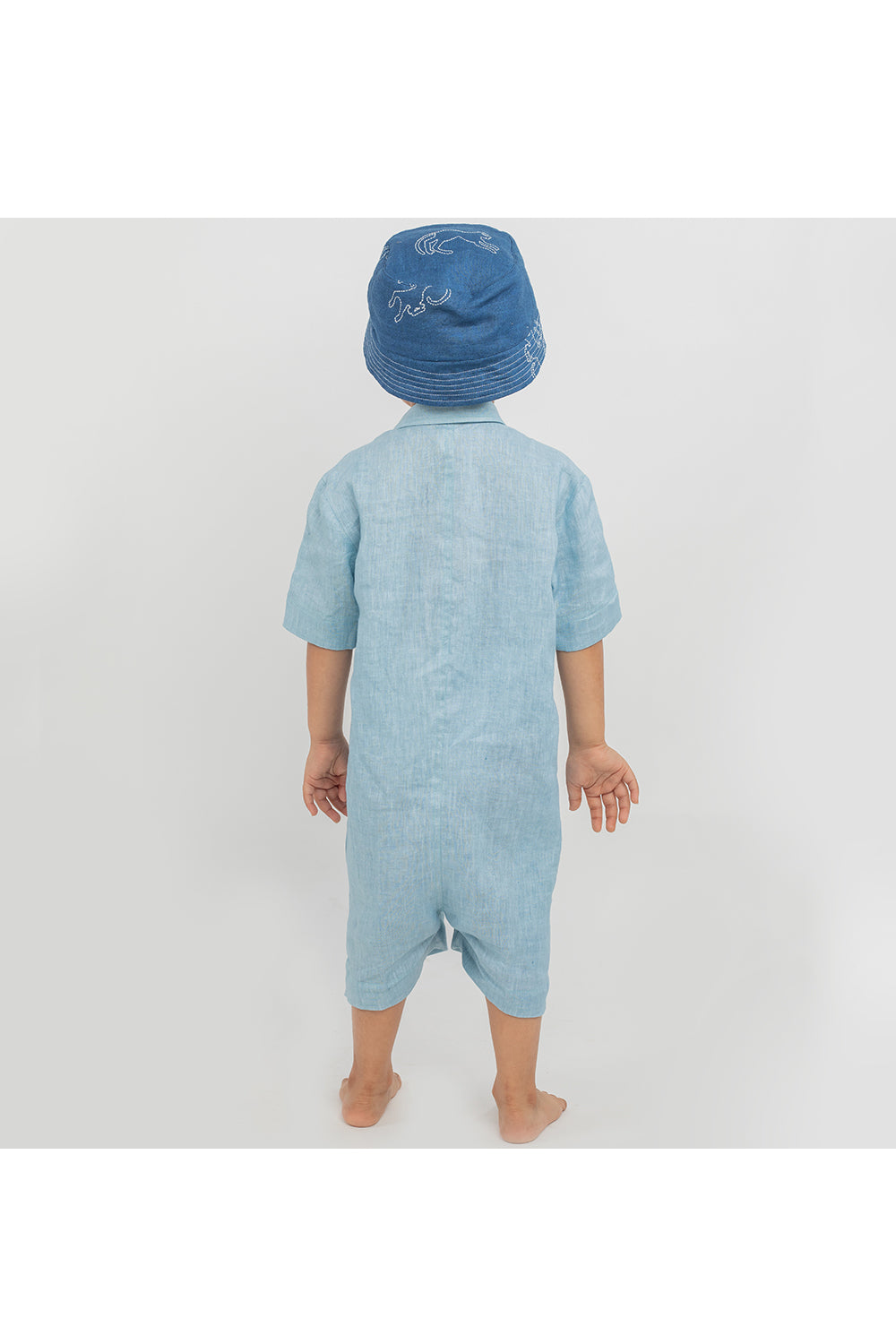 Light blue linen playsuit