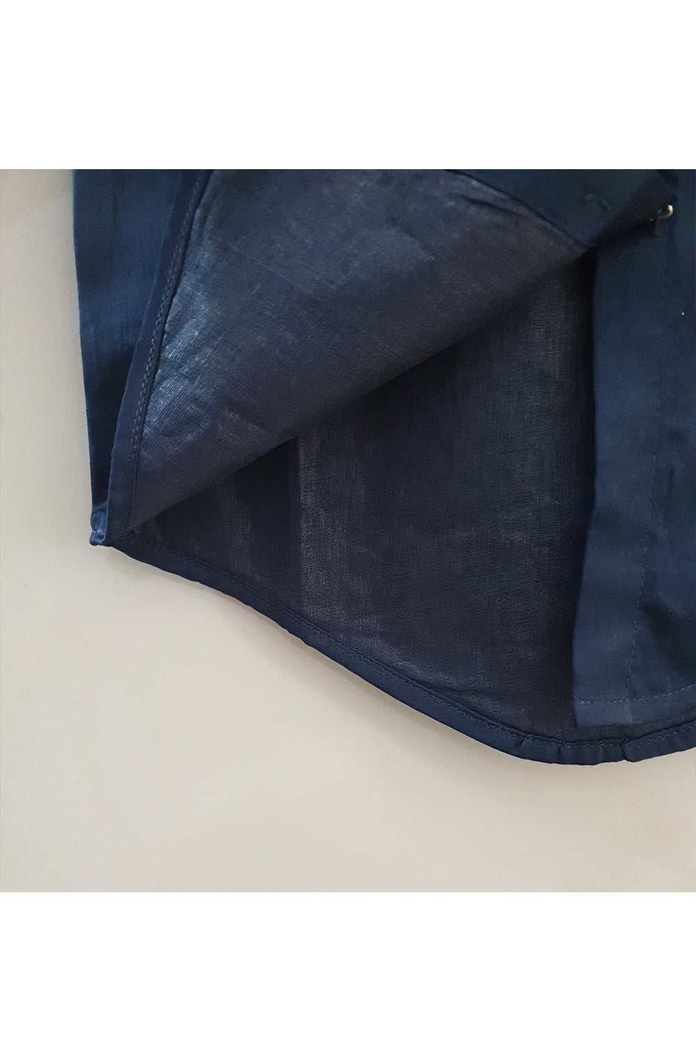 Blue daisy duck embroidered long shirt