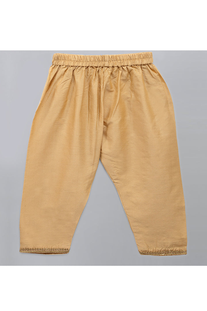 Red Thread Of Love Embroidered Kurta With Beige Pyjama