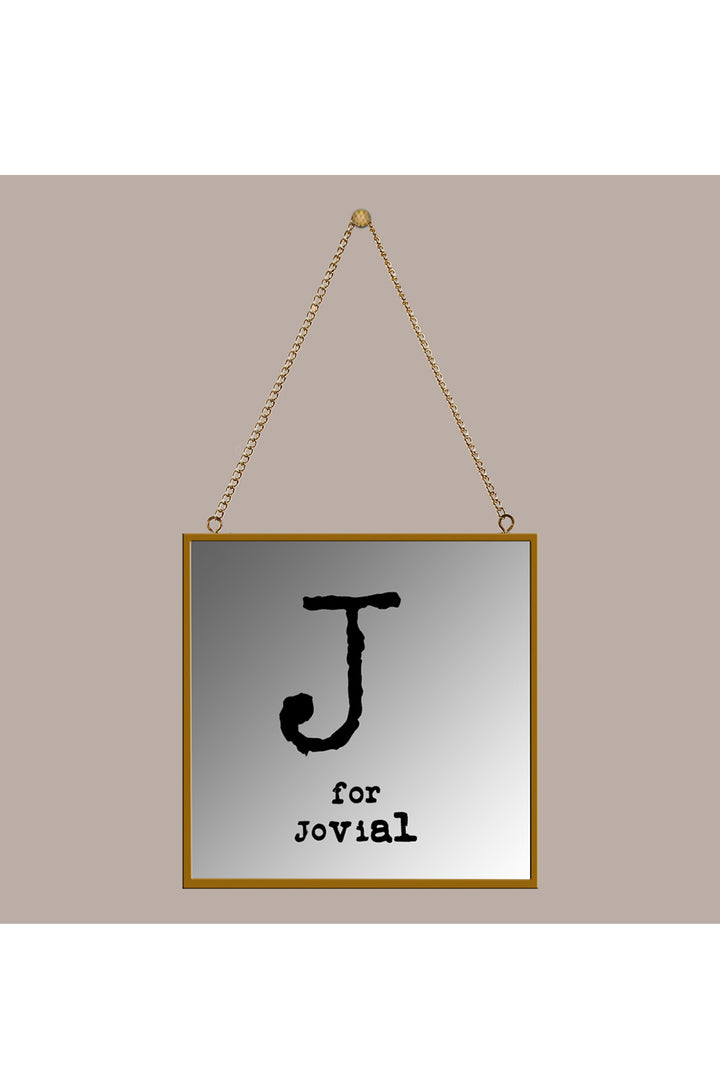 J For Jovial Square Mirror Frame