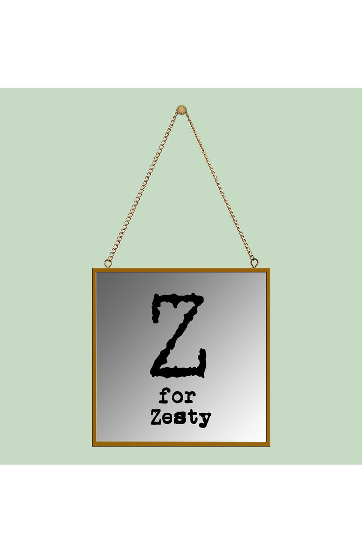 Z For Zesty Square Mirror Frame