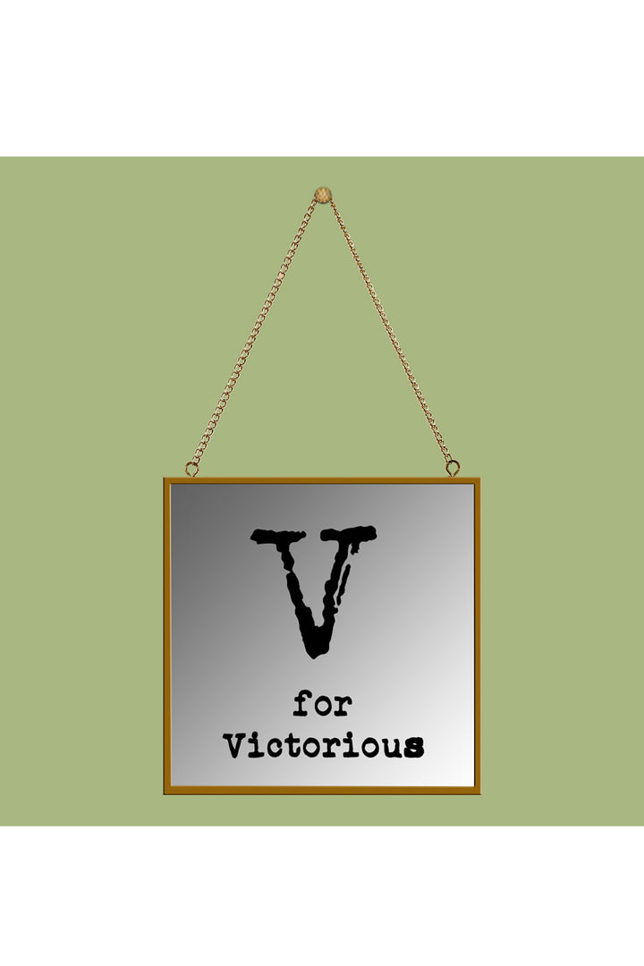 V For Victorious Square Mirror Frame