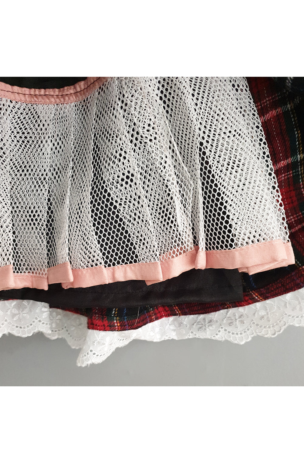 Red checkered knee length dress