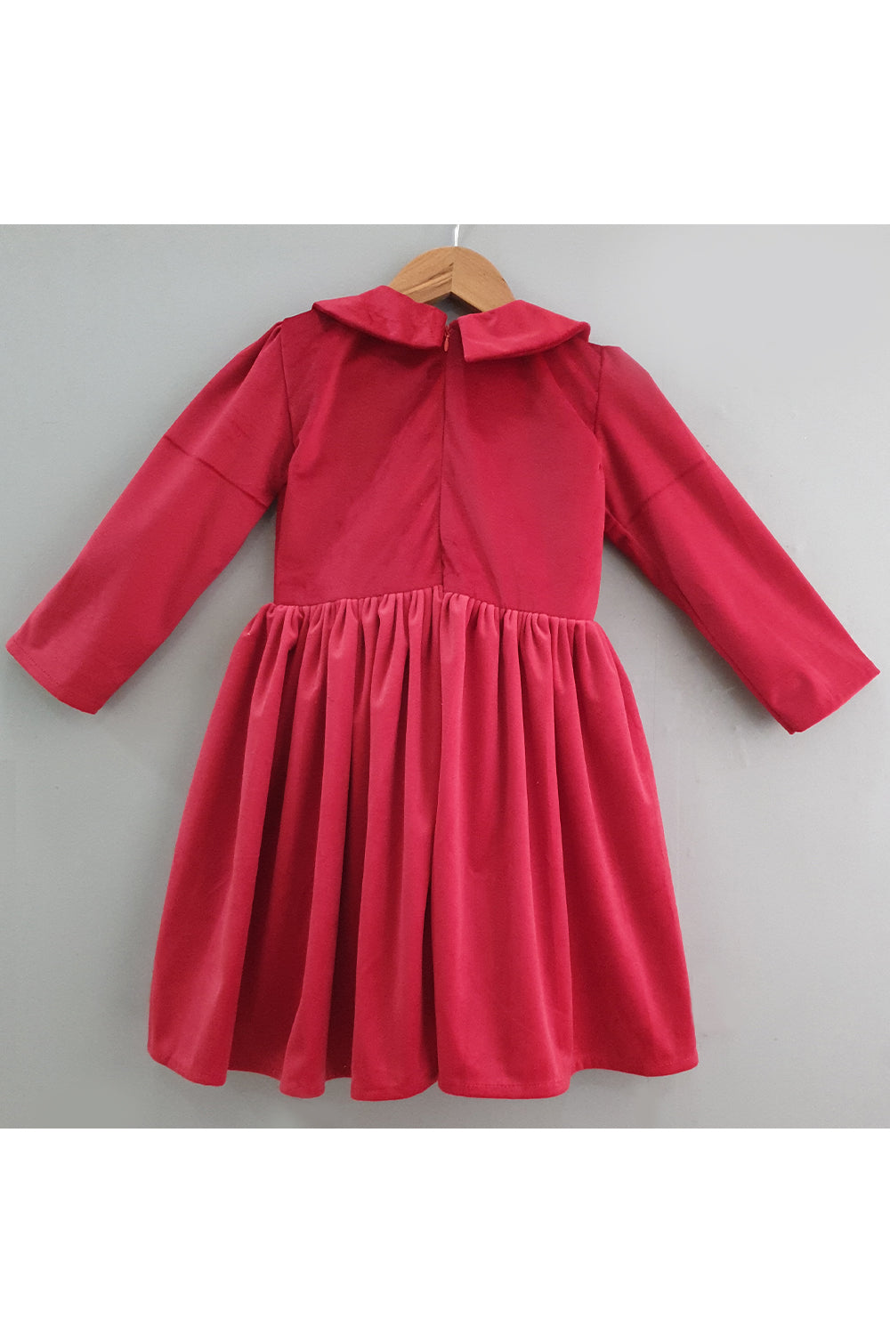 Velvet knee length party frock dress