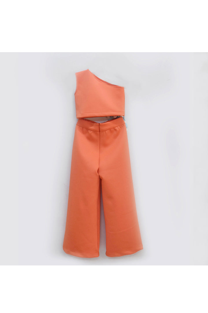 Orange flower crop top with pant