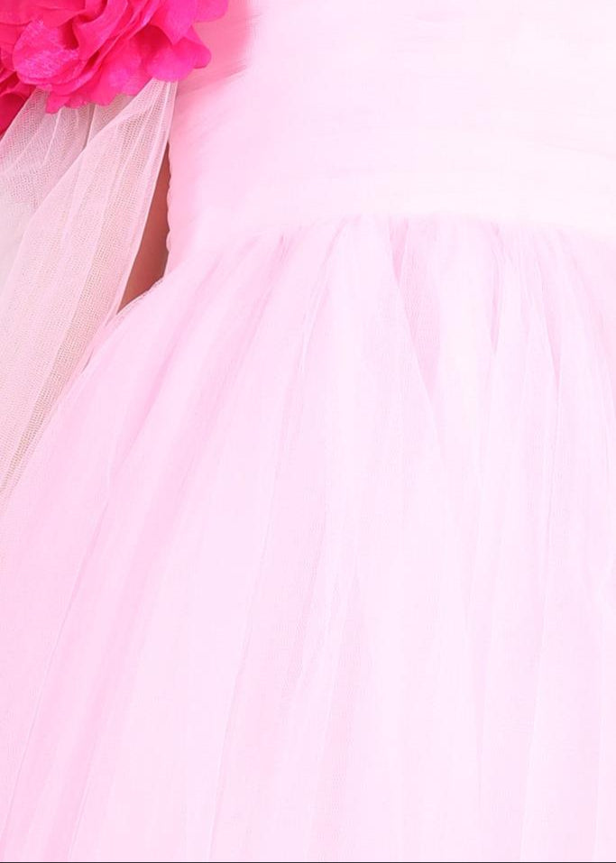 Light Pink 3D Flower Detailing Gown