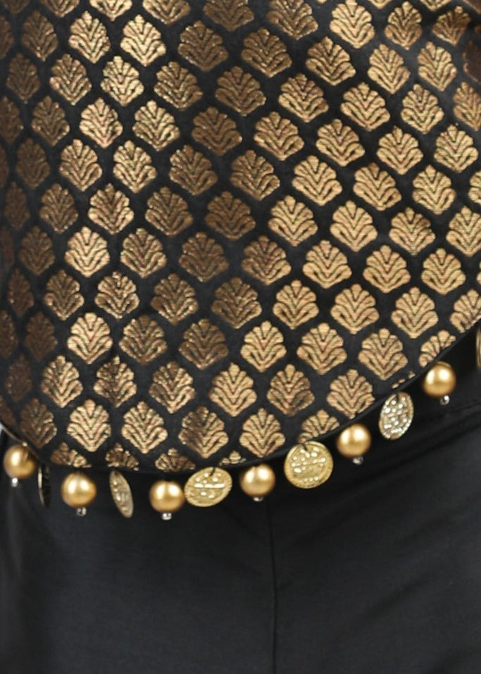 Black Silk Sleeveless Top With Palazzo Pant Set