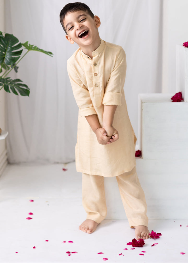 Red Muslin Kurta And Pyjama With Floral Printed Jacket Set