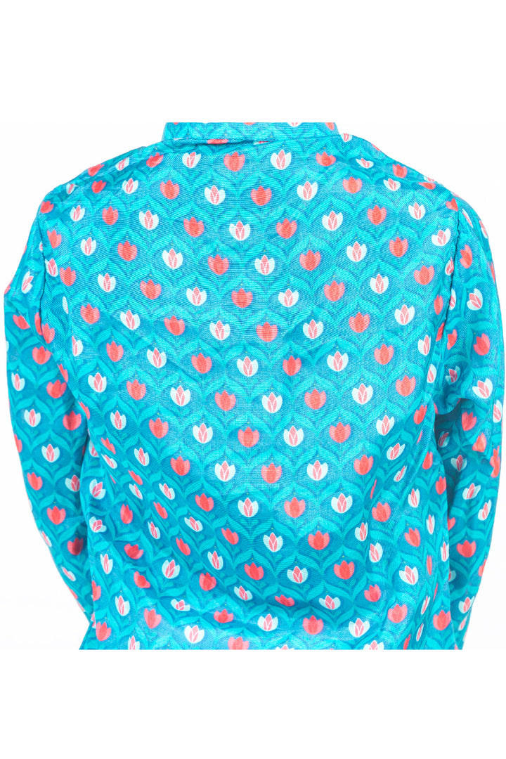 Blue Lotus Printed Kurta And Pyjama Set