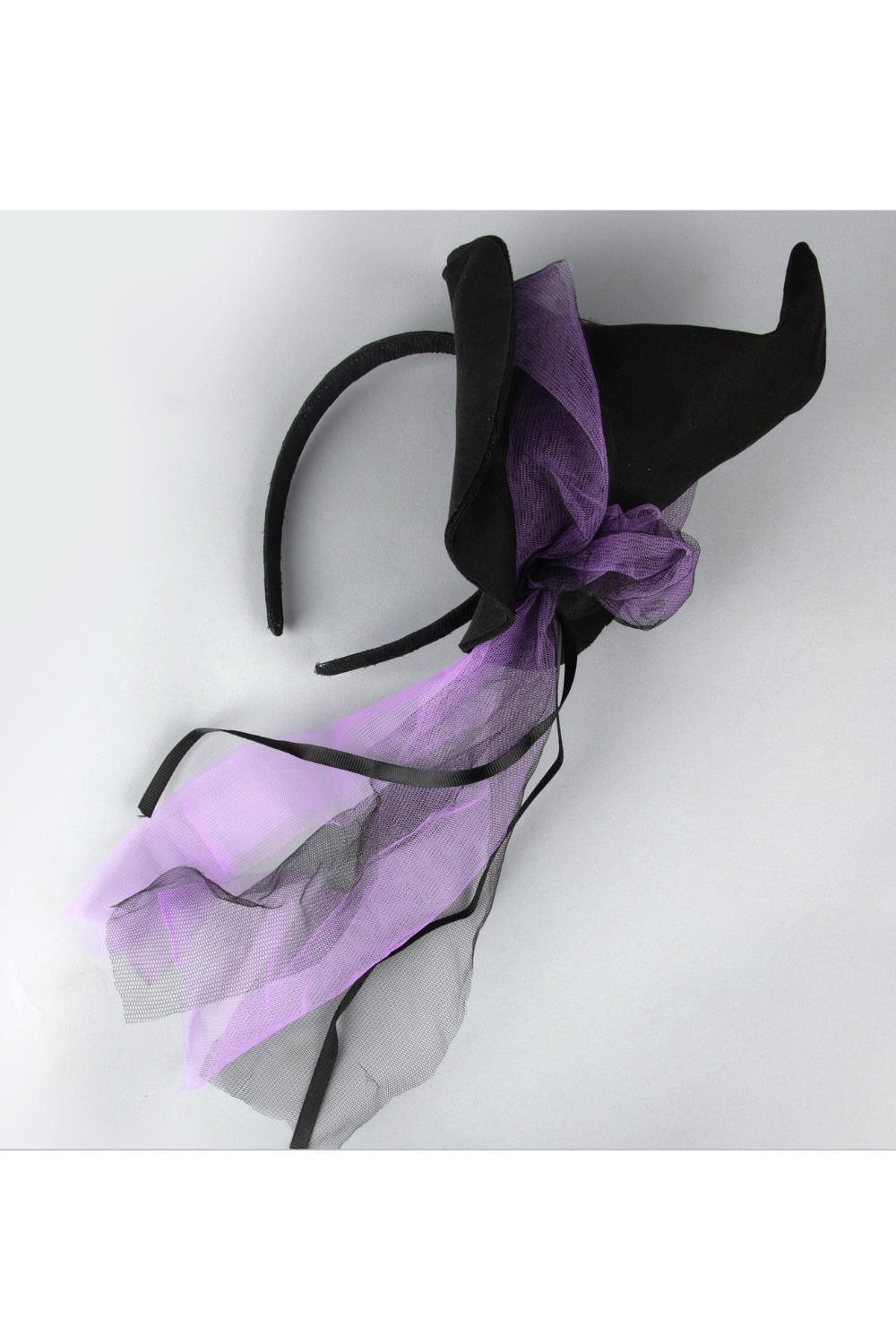 Black Halloween Witch Themed Hairband With Veil