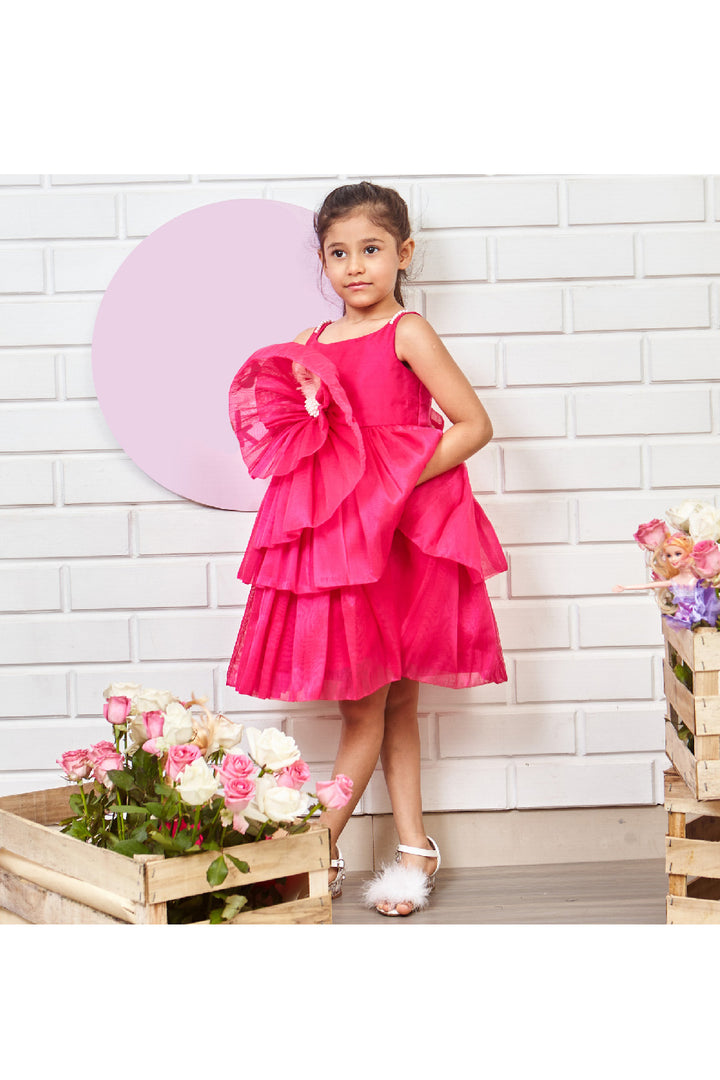 Sequins And Feather Embroidered Big Flower Detailing Organza Dress