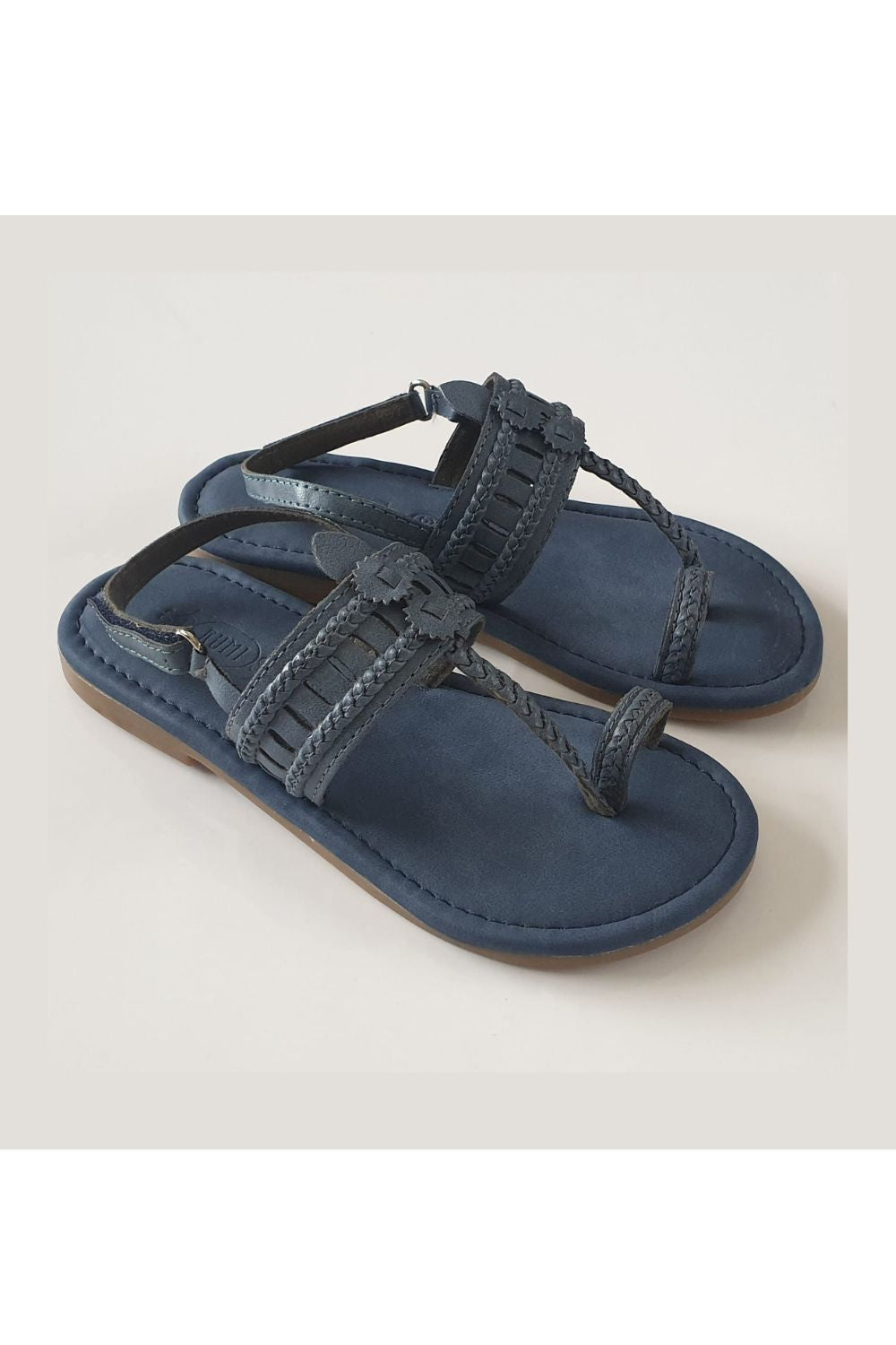 Blue cushioned kolhapuri with backstrap