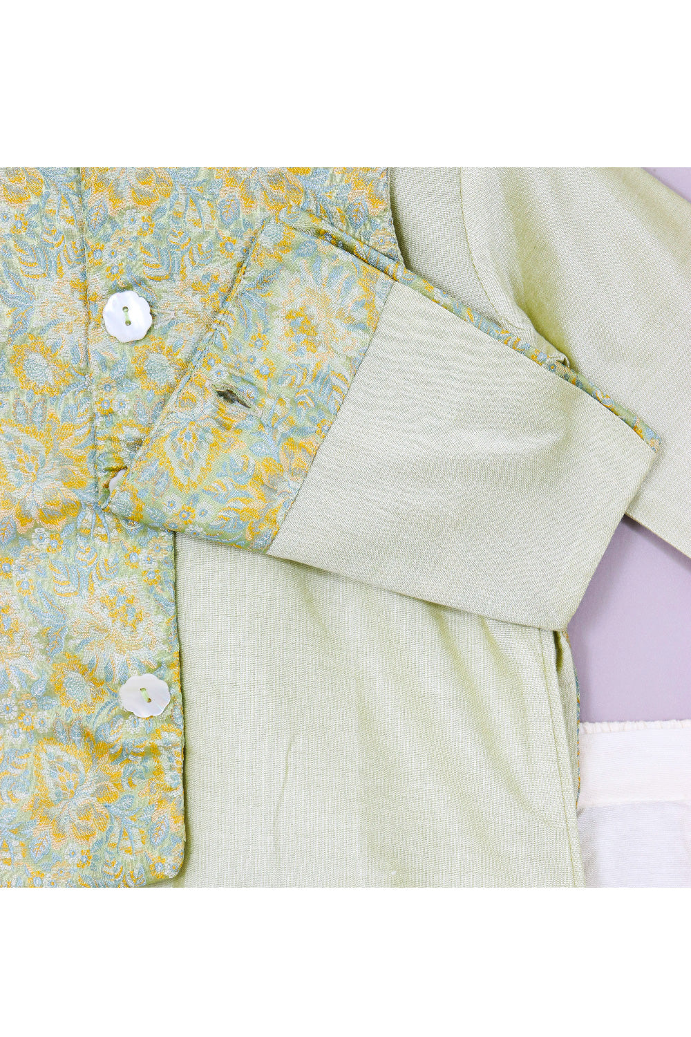 Kurta With Black Brocade Embroidered Jacket Set