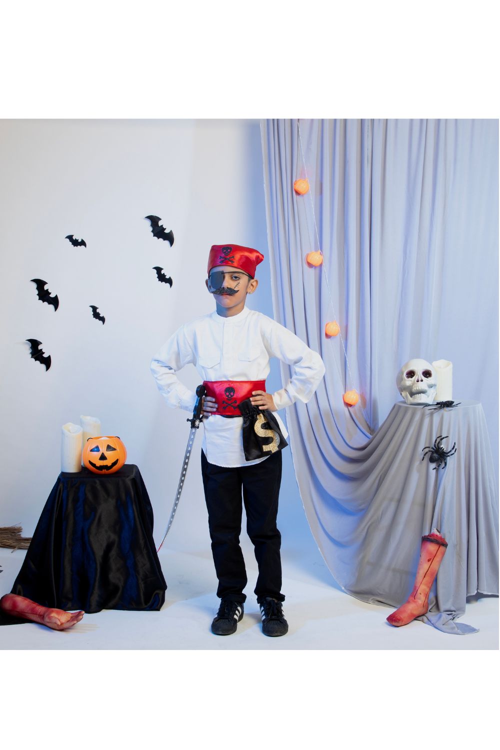 Black And Red Halloween Pirate Theme Set Of 6