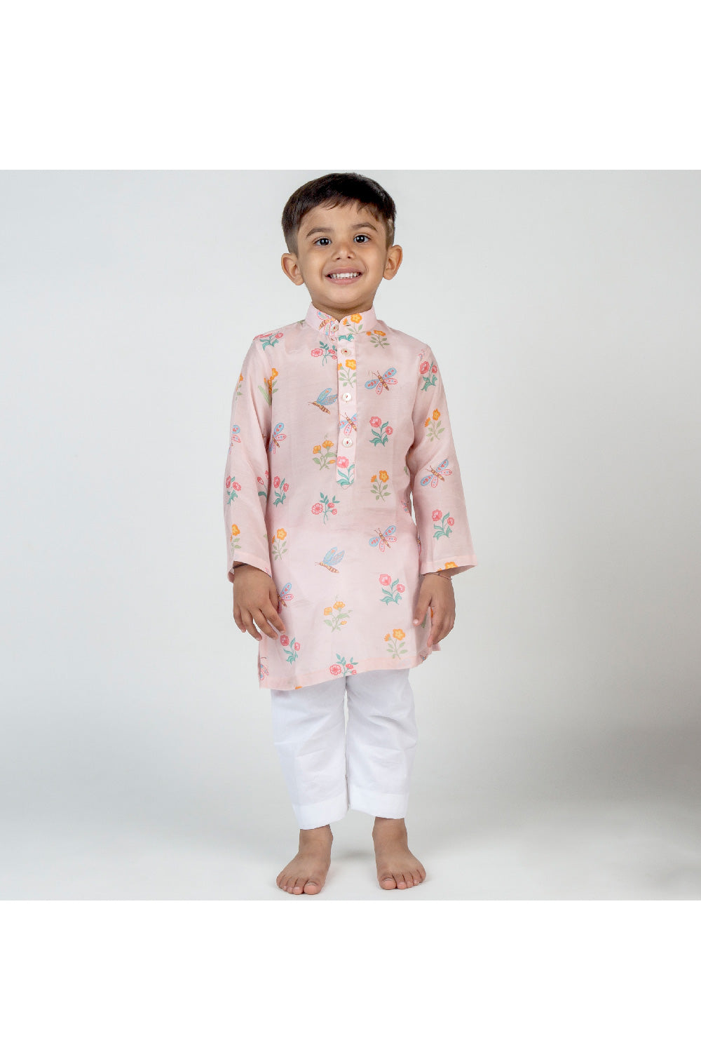 Pink Buta Printed Kurta With Pyjama Set
