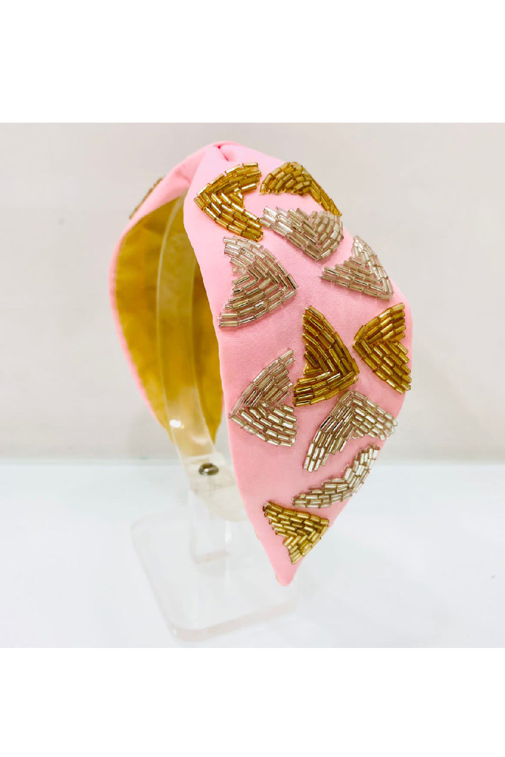Pink Embroidery Work Hairband