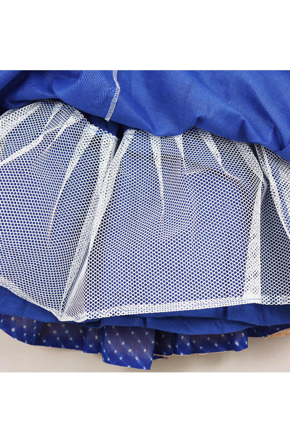 Dark Blue Leheriya Printed With Gota Detailing Georgette Top With Lehenga Set
