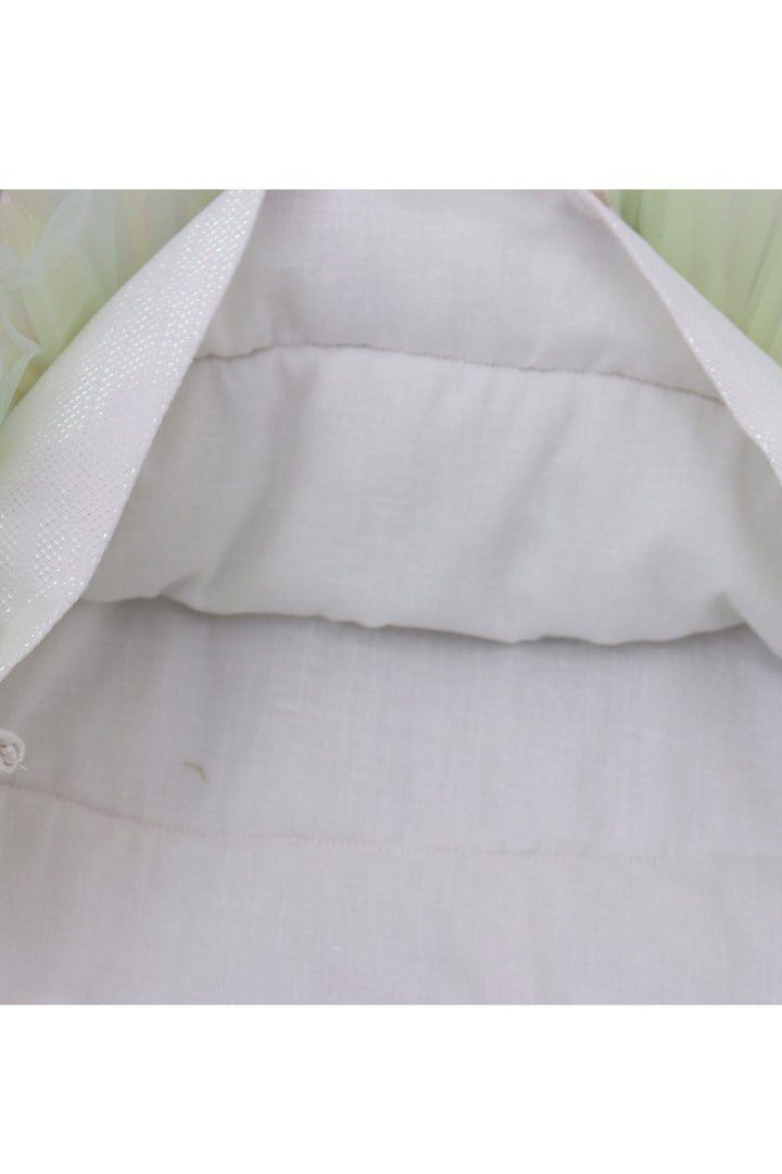 White With Multicolor Frill Detailing Dress