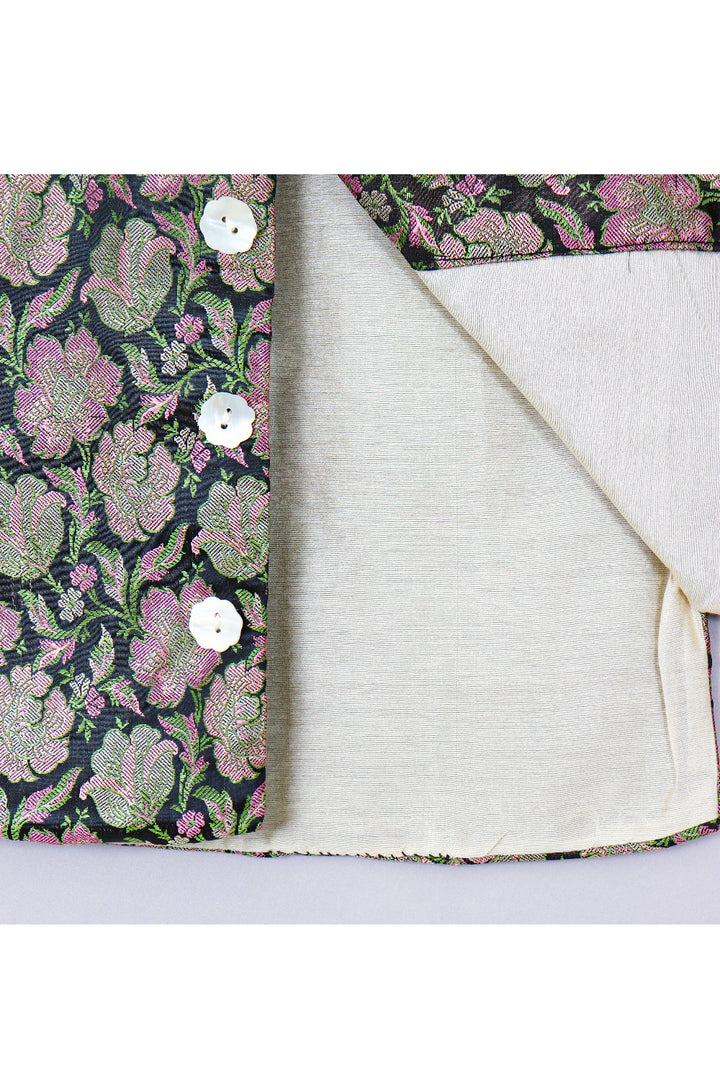 Kurta With Black Brocade Embroidered Jacket Set